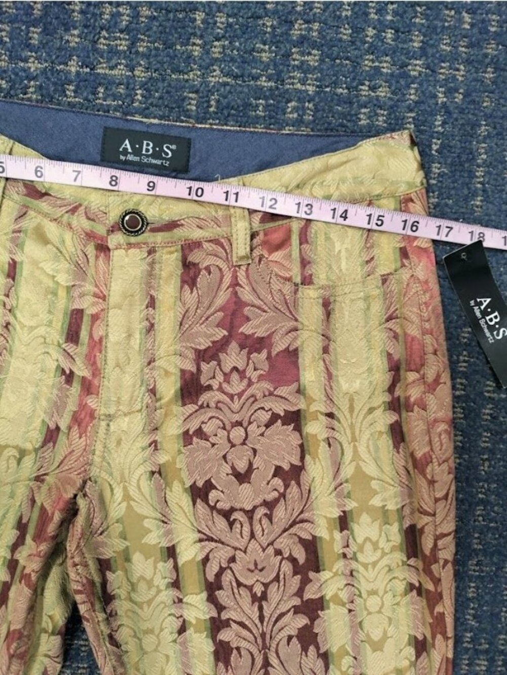 A.B.S. By Allen Schwartz Womens Size 10 Printed Bell-Bottom Pants Boho Festival - Picture 3 of 7